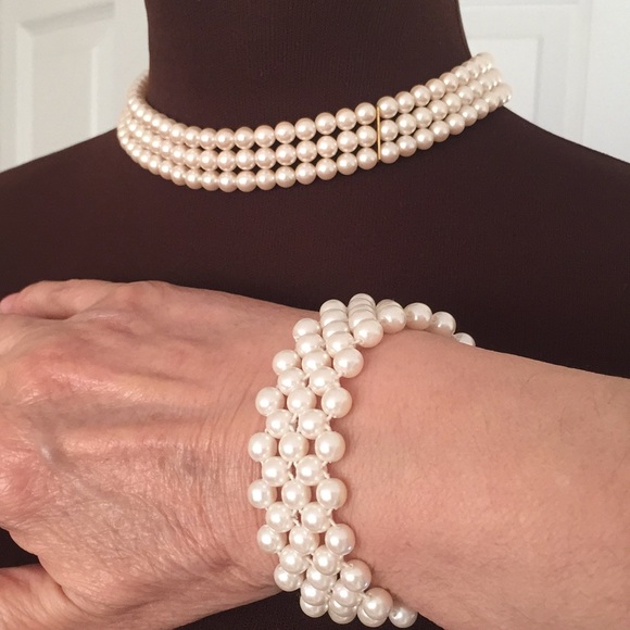 Pearl chocker and free bracelet - Picture 4 of 5